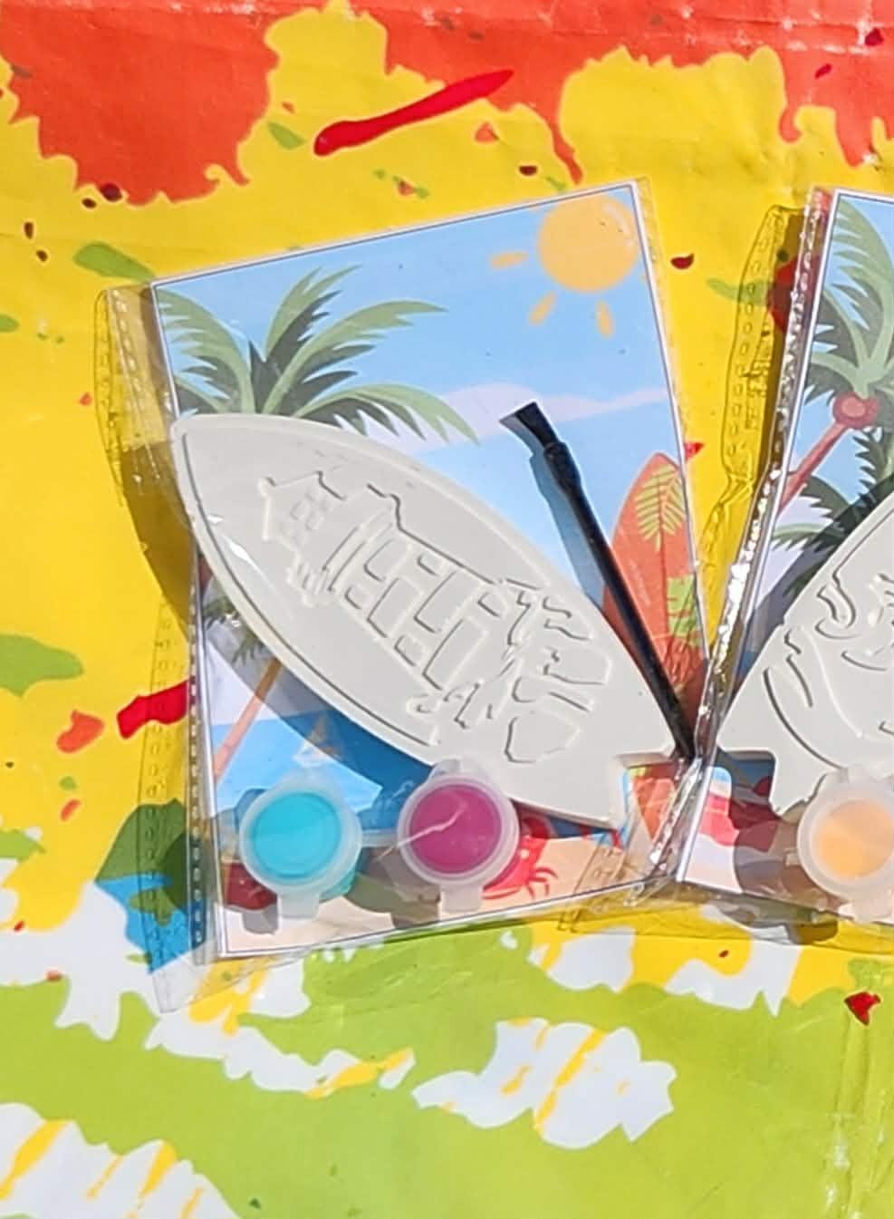 Surf Party Paint Kits for Kids – DIY Plaster Painting Craft, Surfer Birthday Party Favors, Beach Theme Art Activity