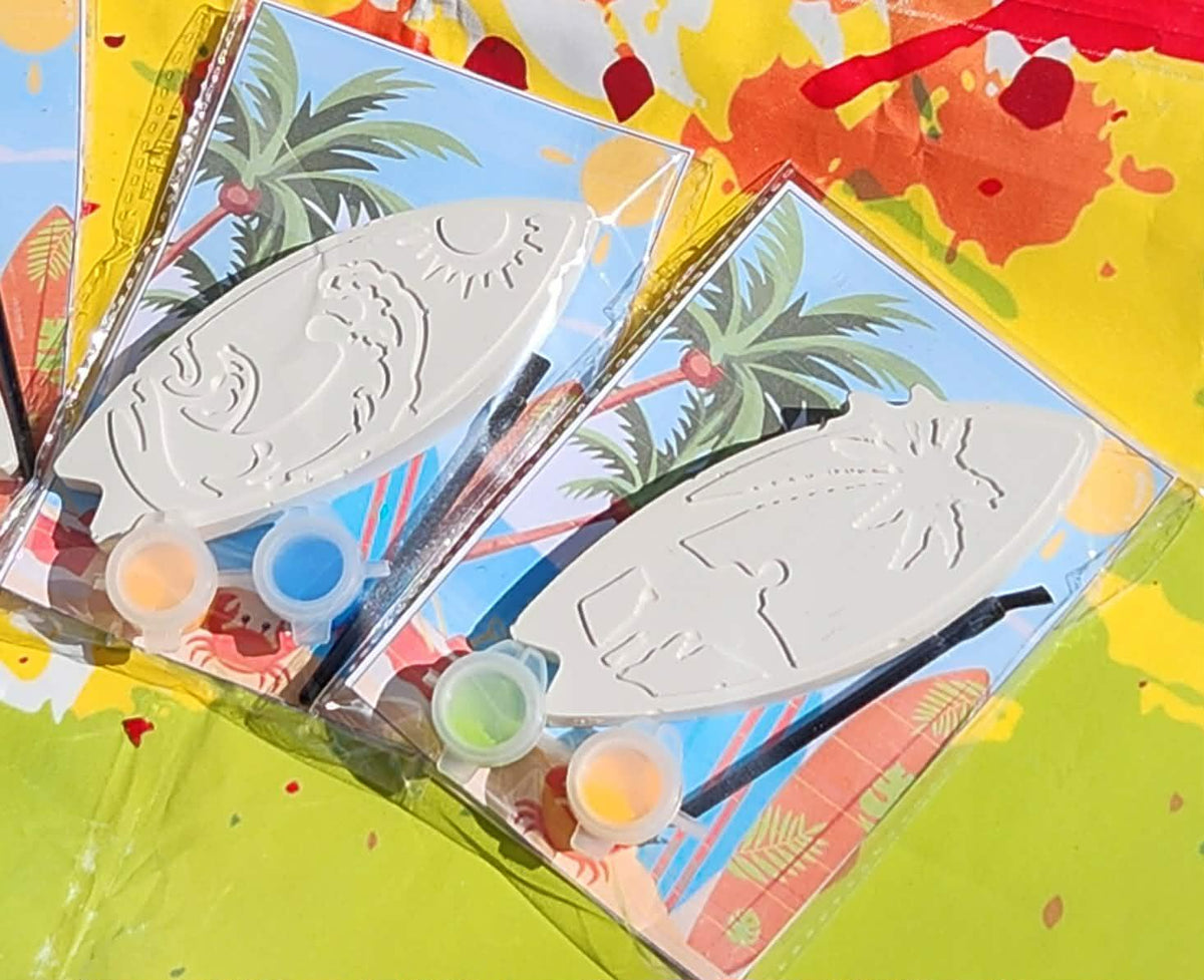 Surf Party Paint Kits for Kids – DIY Plaster Painting Craft, Surfer Birthday Party Favors, Beach Theme Art Activity