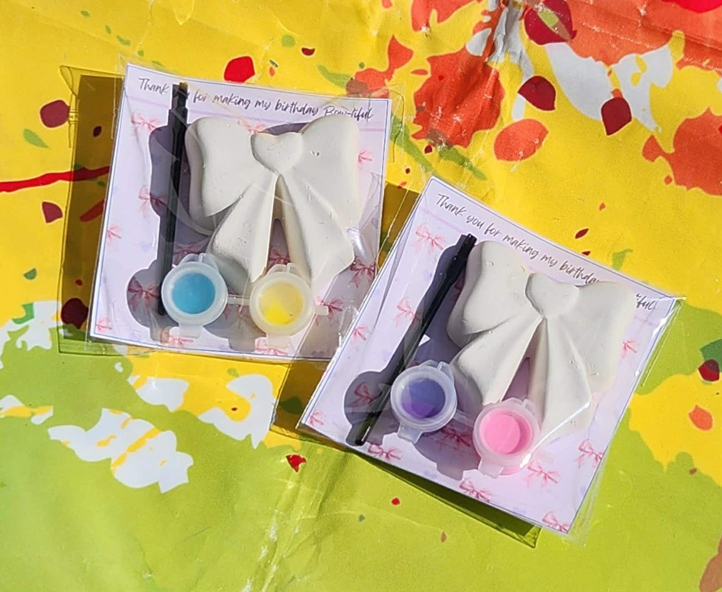 Bow Ballerina Cheer Paint Your Own Kits – Kids Birthday Party Favors, Dance & Cheer Theme Craft, Kids Birthday Craft Activity
