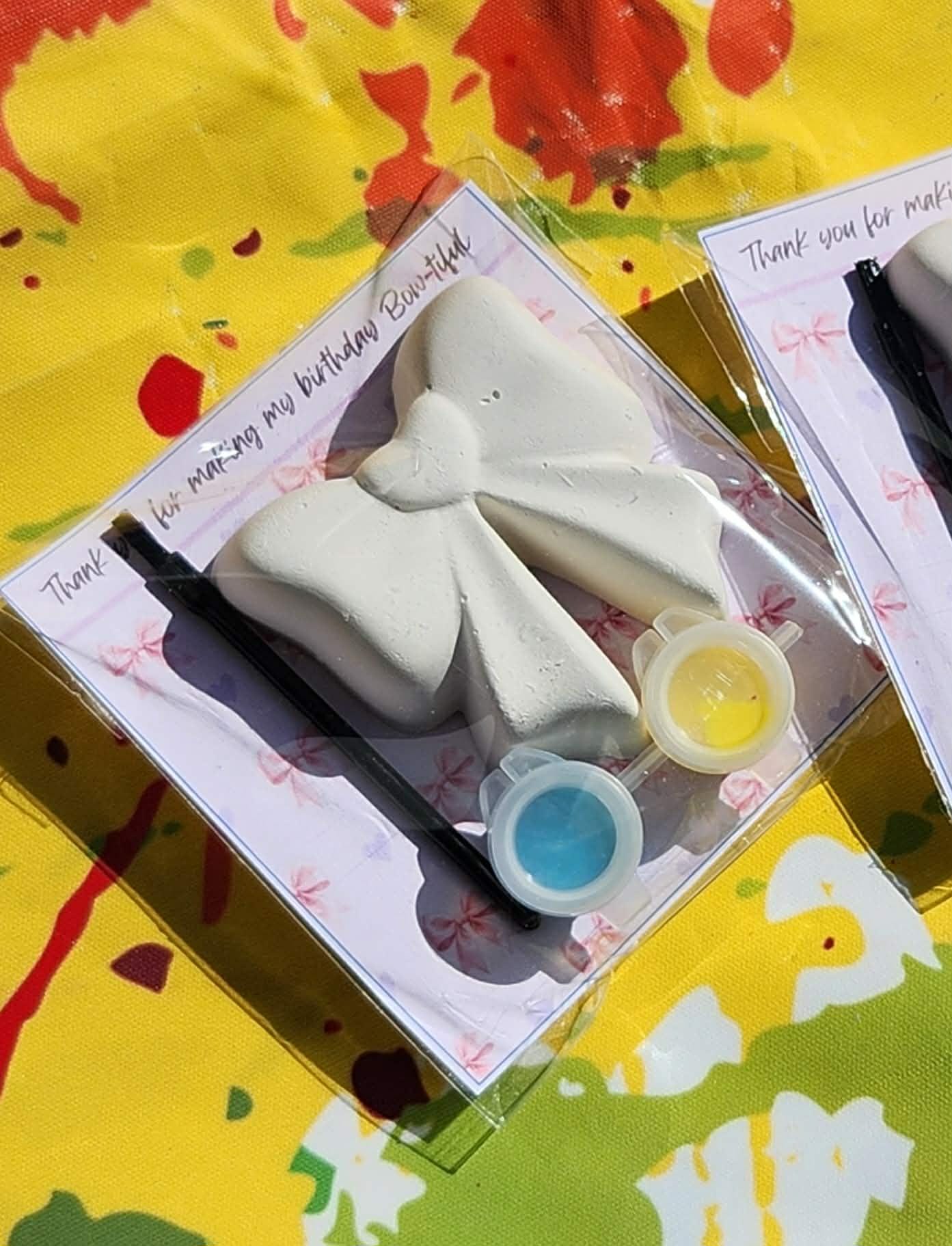 Bow Ballerina Cheer Paint Your Own Kits – Kids Birthday Party Favors, Dance & Cheer Theme Craft, Kids Birthday Craft Activity