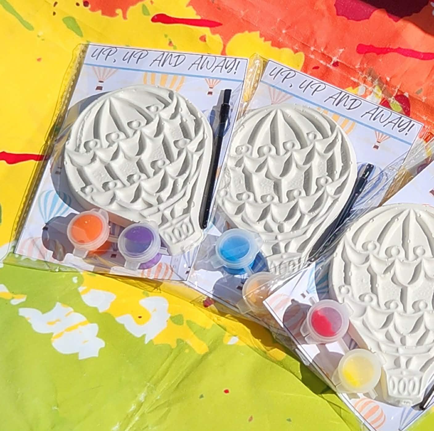 Hot Air Balloon Paint Kits for Kids – DIY Birthday Party Favors, Paint Your Own Plaster Craft, Kids Birthday Activity - Birthday Party Favor