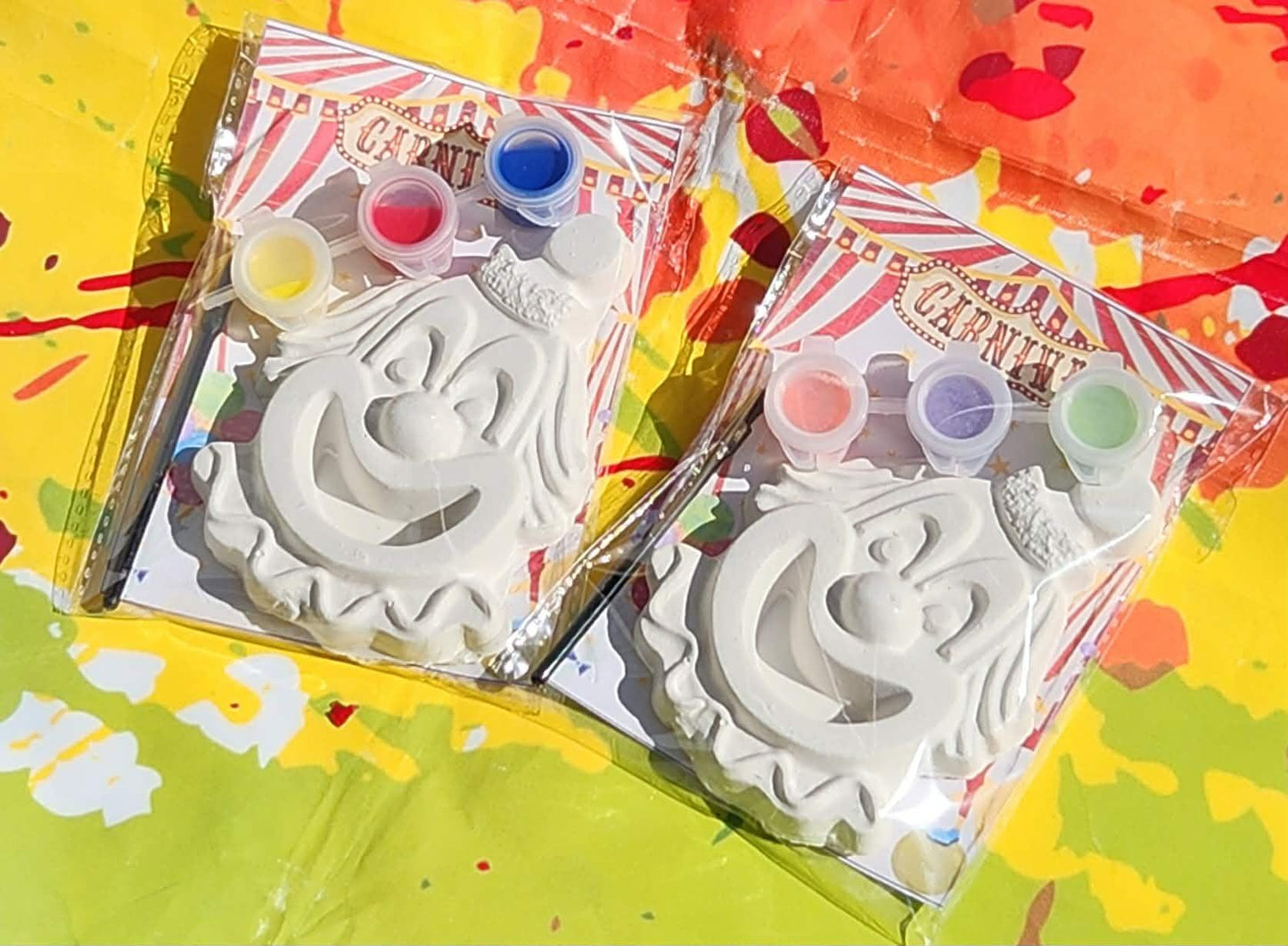 Clown Circus Paint Kits for Kids – DIY Birthday Party Favors, Paint Your Own Plaster Craft, Circus Theme Activity