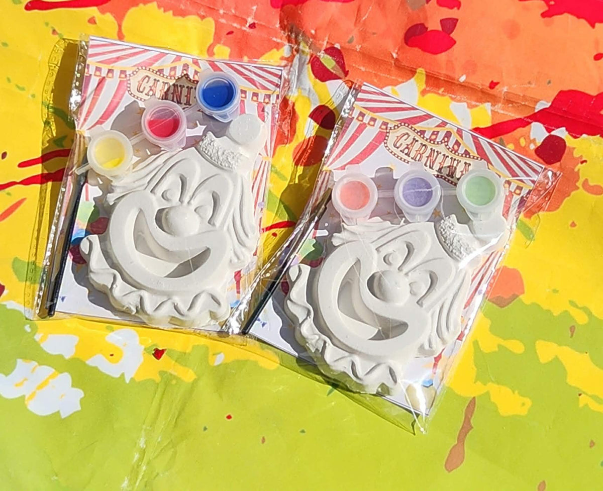 Clown Circus Paint Kits for Kids – DIY Birthday Party Favors, Paint Your Own Plaster Craft, Circus Theme Activity