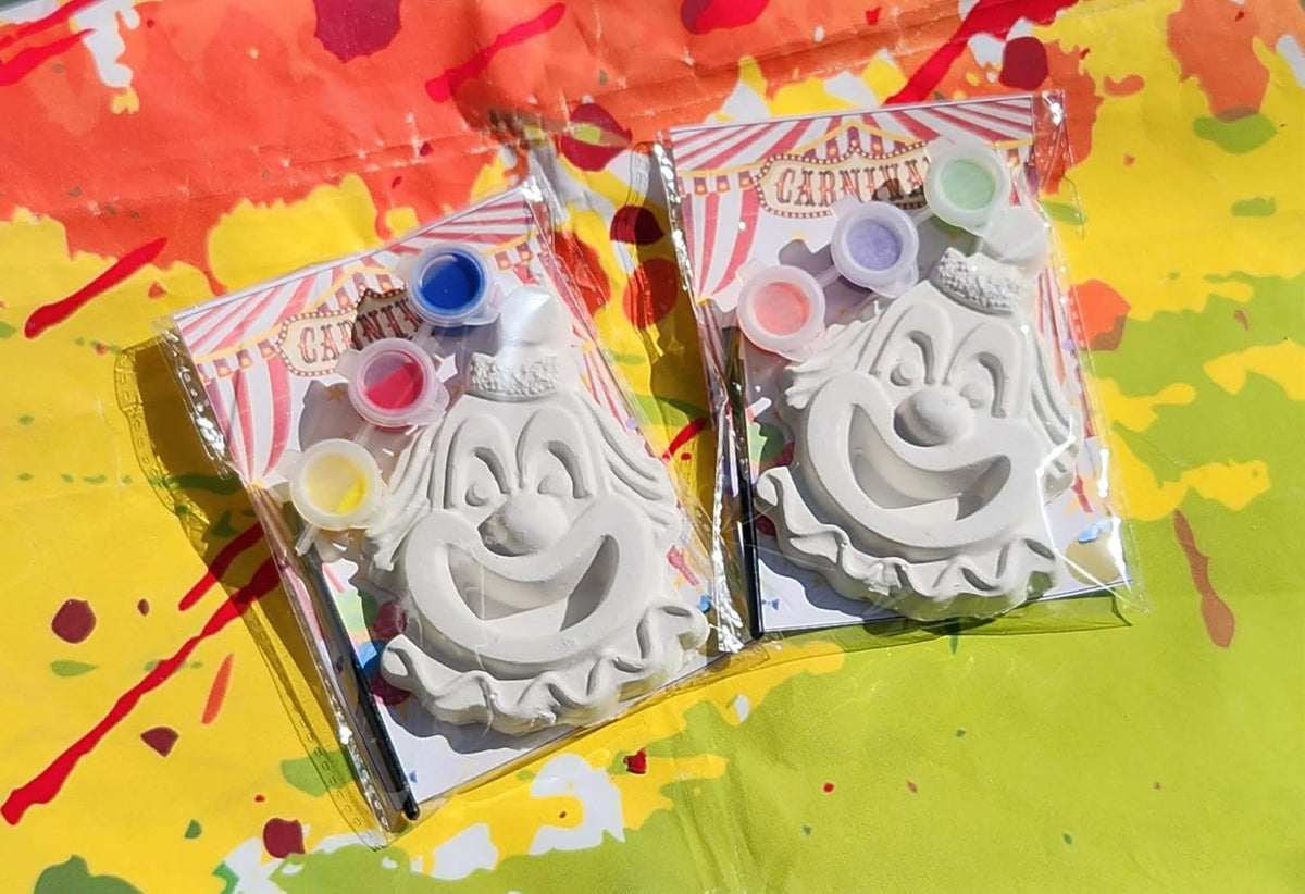Clown Circus Paint Kits for Kids – DIY Birthday Party Favors, Paint Your Own Plaster Craft, Circus Theme Activity
