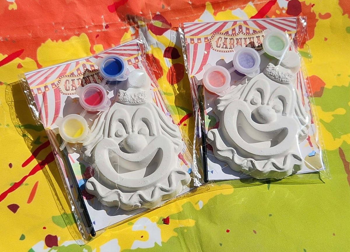 Clown Circus Paint Kits for Kids – DIY Birthday Party Favors, Paint Your Own Plaster Craft, Circus Theme Activity