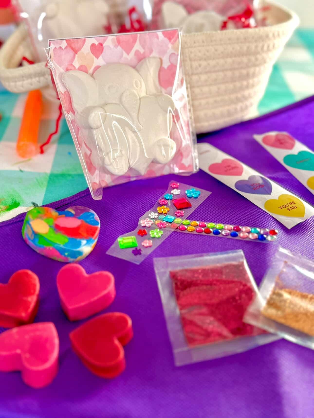 Valentine’s Day Creative Gift Box for Kids – Crayons + Chalk Craft Kit | Holiday Activity Box | Classroom Gift | Party Favors