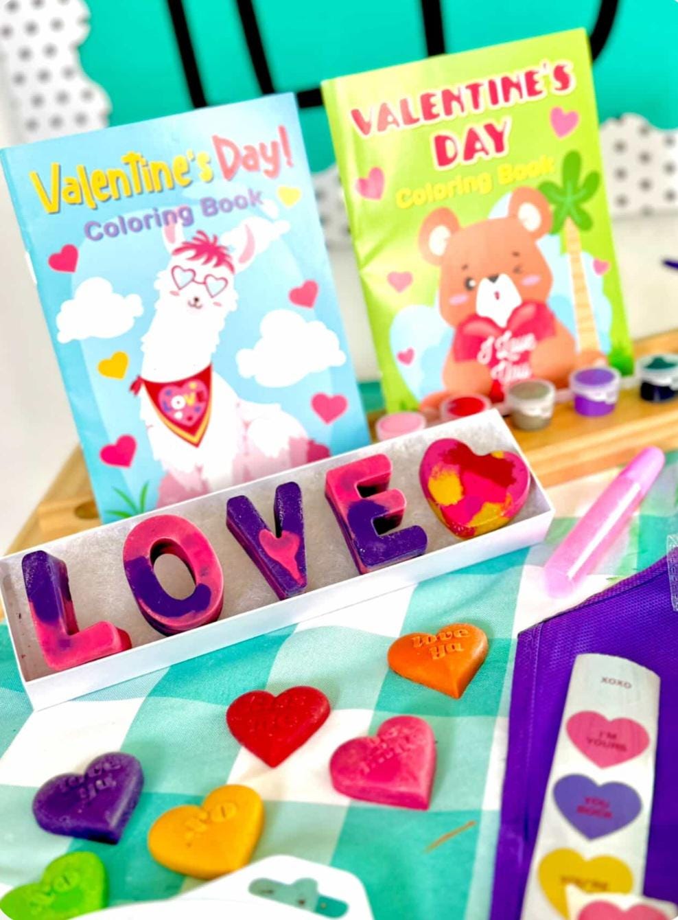 Valentine’s Day Creative Gift Box for Kids – Crayons + Chalk Craft Kit | Holiday Activity Box | Classroom Gift | Party Favors