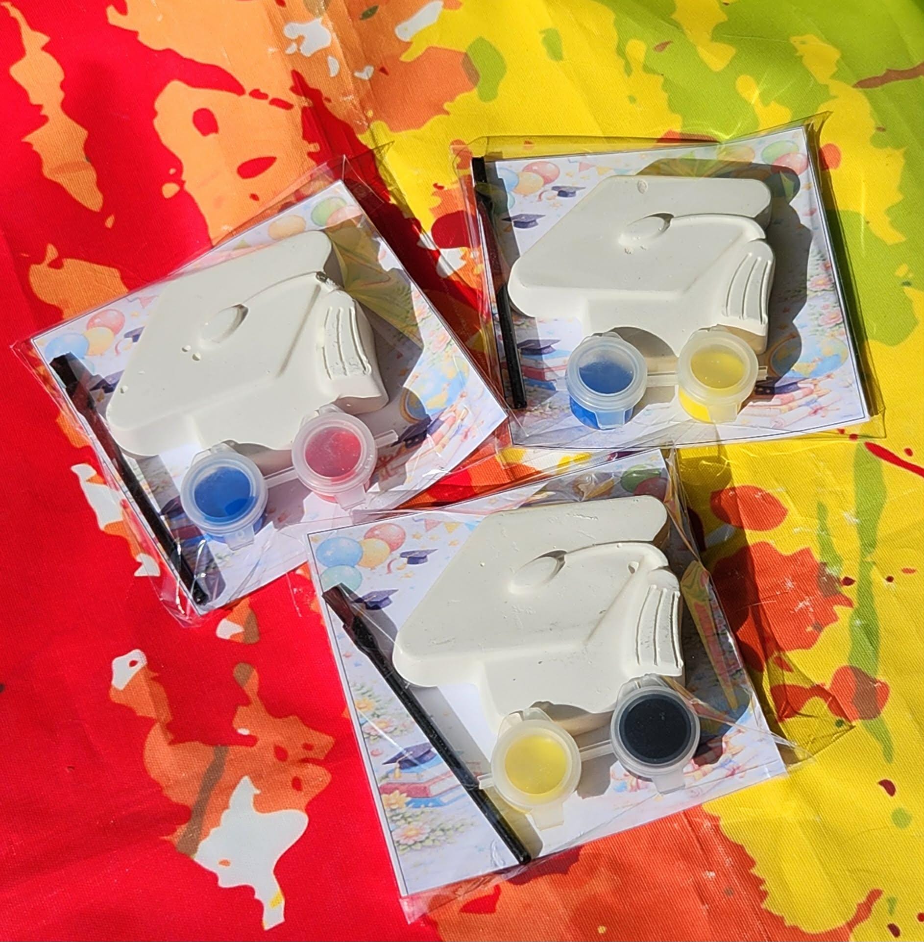 Graduation Paint Kits for Kids – DIY Party Favors, Paint Your Own Plaster Craft, Kindergarten Graduation Activity, Non Candy Gift