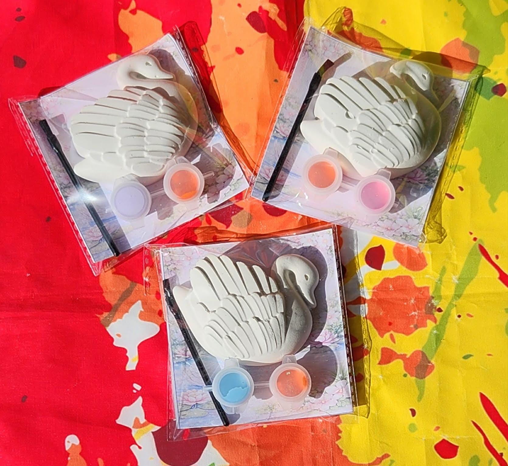 Swan Paint Your Own Kit – DIY Kids Birthday Party Favor, Princess Theme Craft, Ballerina Activity, Non Candy Gift