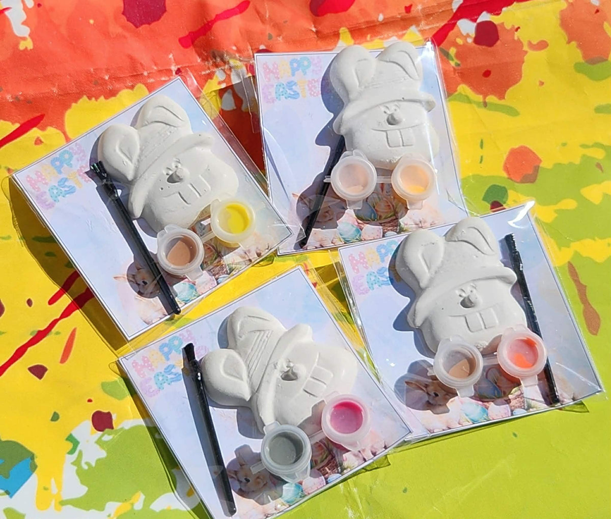 Easter Bunny Face Paint Kit – DIY Kids Easter Party Favor, Paint Your Own Plaster Craft, Spring Activity, Non Candy Easter Basket Gift