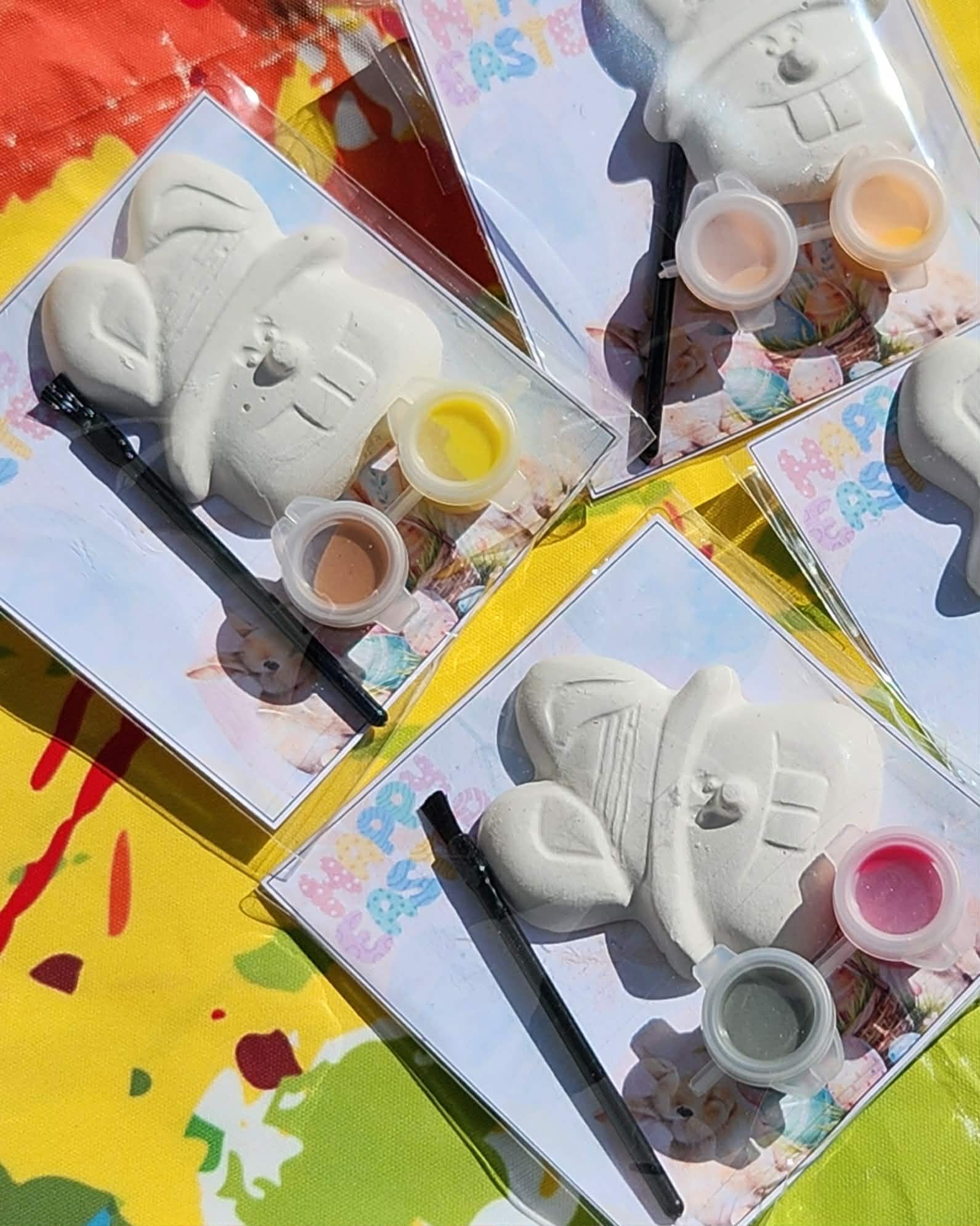 Easter Bunny Face Paint Kit – DIY Kids Easter Party Favor, Paint Your Own Plaster Craft, Spring Activity, Non Candy Easter Basket Gift