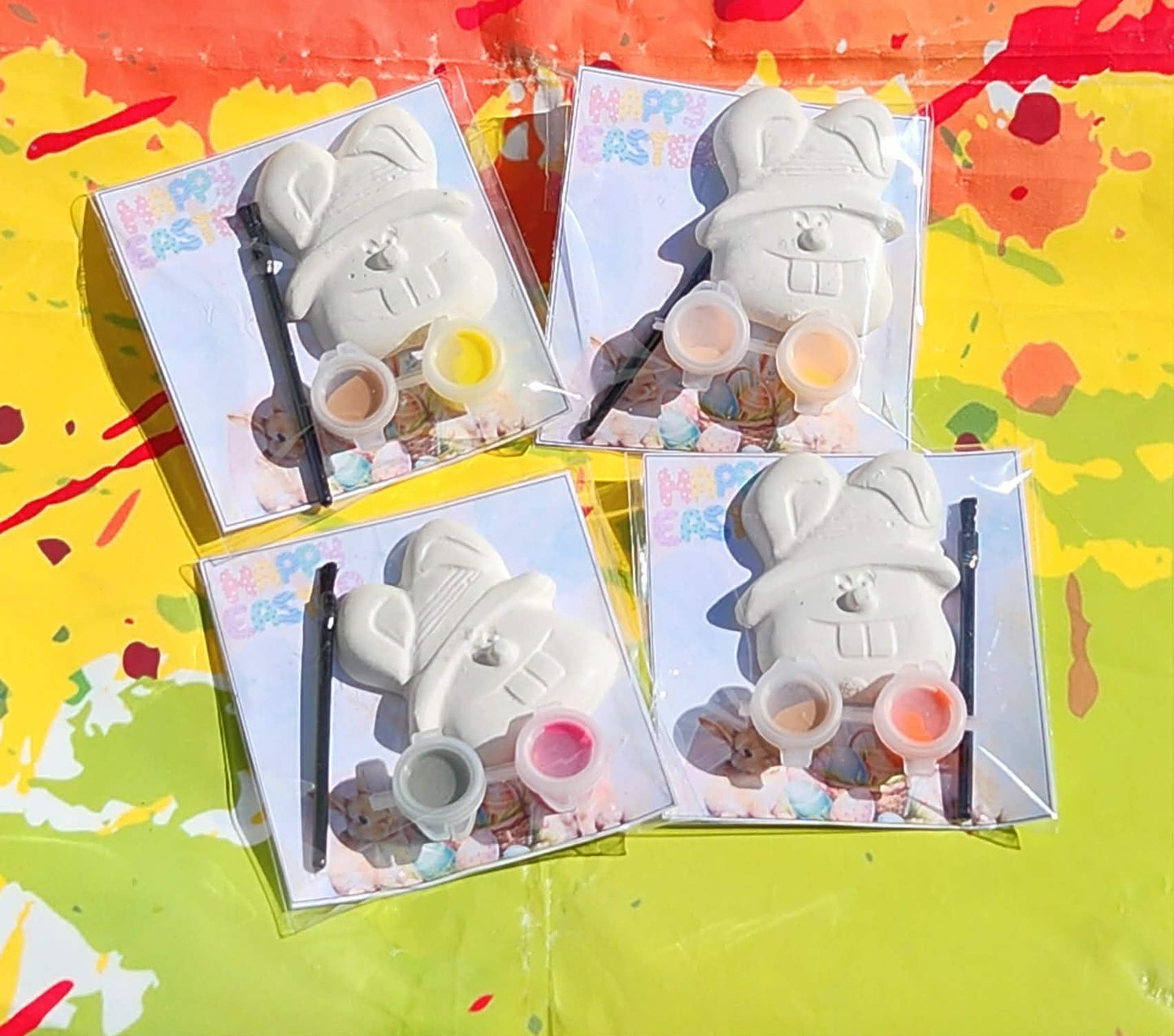 Easter Bunny Face Paint Kit – DIY Kids Easter Party Favor, Paint Your Own Plaster Craft, Spring Activity, Non Candy Easter Basket Gift