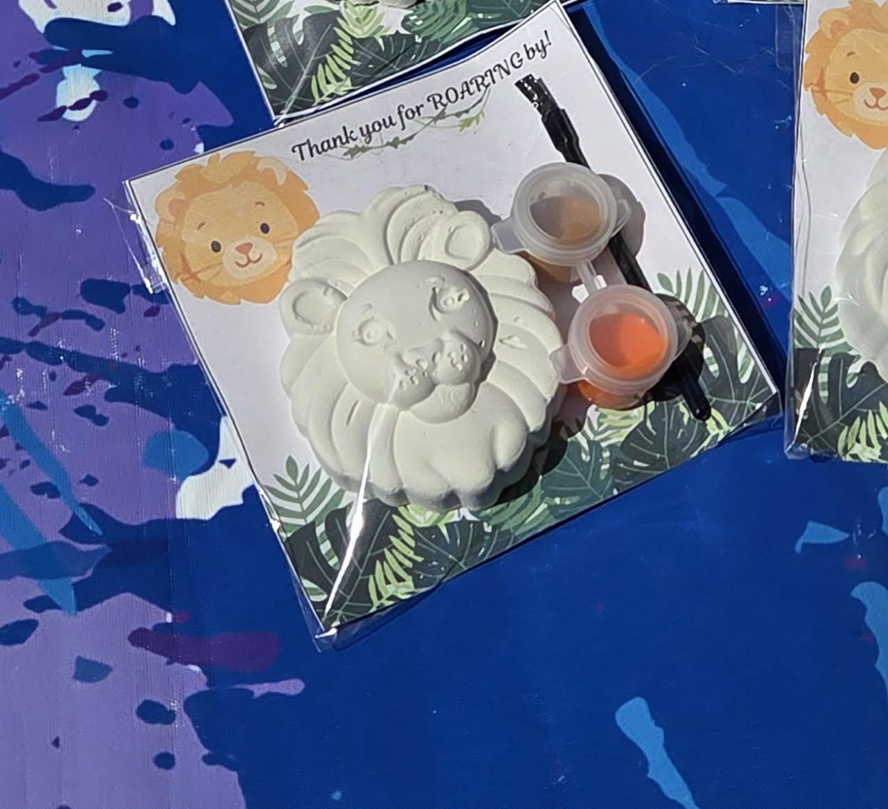 Lion Paint Kits for Kids | Safari Birthday Party Favors | Jungle Lion Party Favors | Non-Candy Goodie Bags | Creative Kids Activity