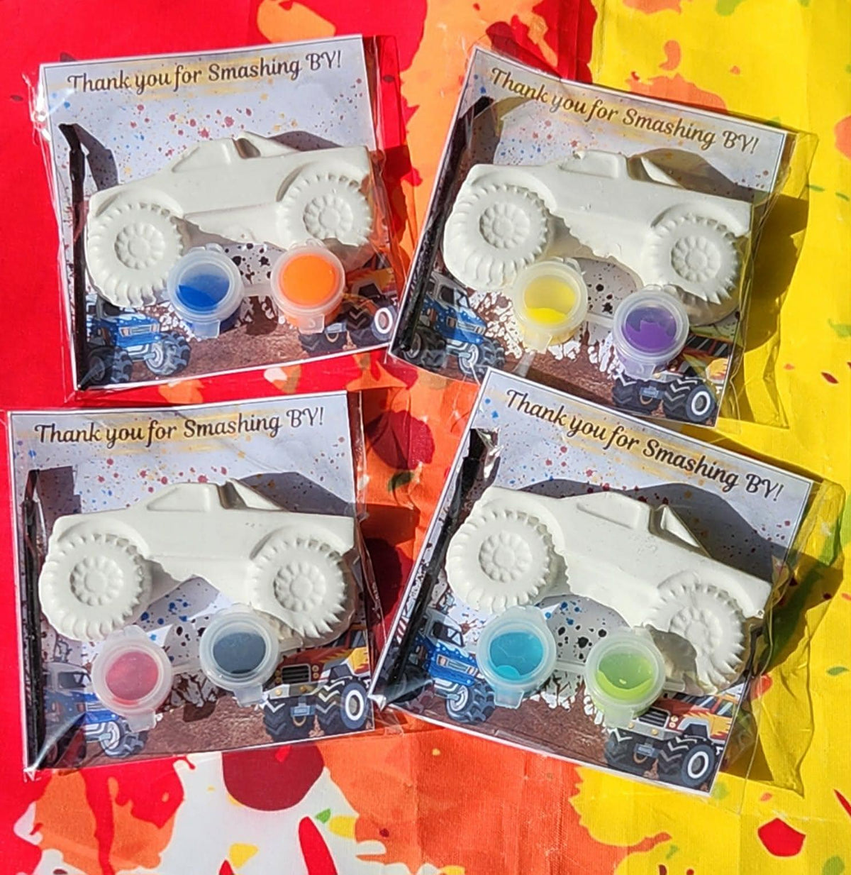 Monster Truck Paint Your Own Kit, Monster Truck Party Favor, DIY Kids Craft, Birthday Party Activity, Non Candy Gift
