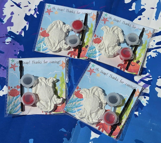 Crab Paint Your Own Kit, Beach Party Favor, Ocean Birthday Activity, Under the Sea Party Favor, DIY Kids Craft, Non Candy Gift