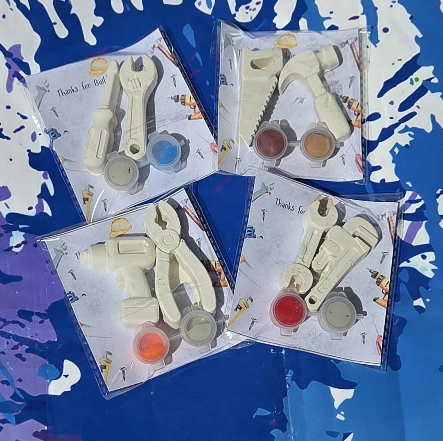 Construction Tool Paint Party Favor • Kids Builder Birthday • Toolbox Goodie Bag Gift • Plaster Painting Activity Set • Construction Theme