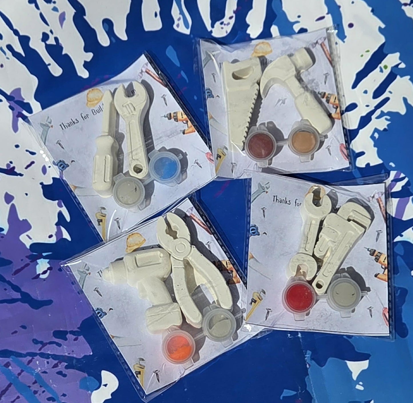 Construction Tool Paint Party Favor • Kids Builder Birthday • Toolbox Goodie Bag Gift • Plaster Painting Activity Set • Construction Theme