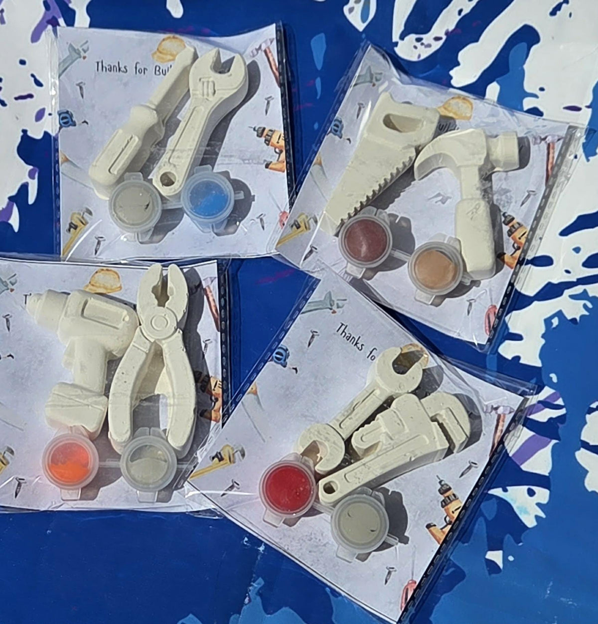 Construction Tool Paint Party Favor • Kids Builder Birthday • Toolbox Goodie Bag Gift • Plaster Painting Activity Set • Construction Theme