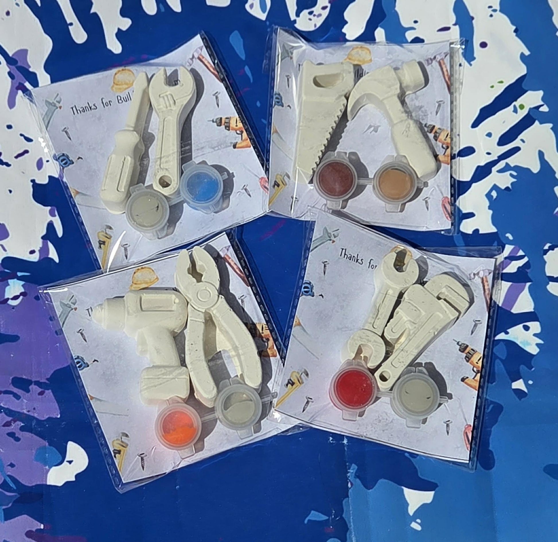 Construction Tool Paint Party Favor • Kids Builder Birthday • Toolbox Goodie Bag Gift • Plaster Painting Activity Set • Construction Theme