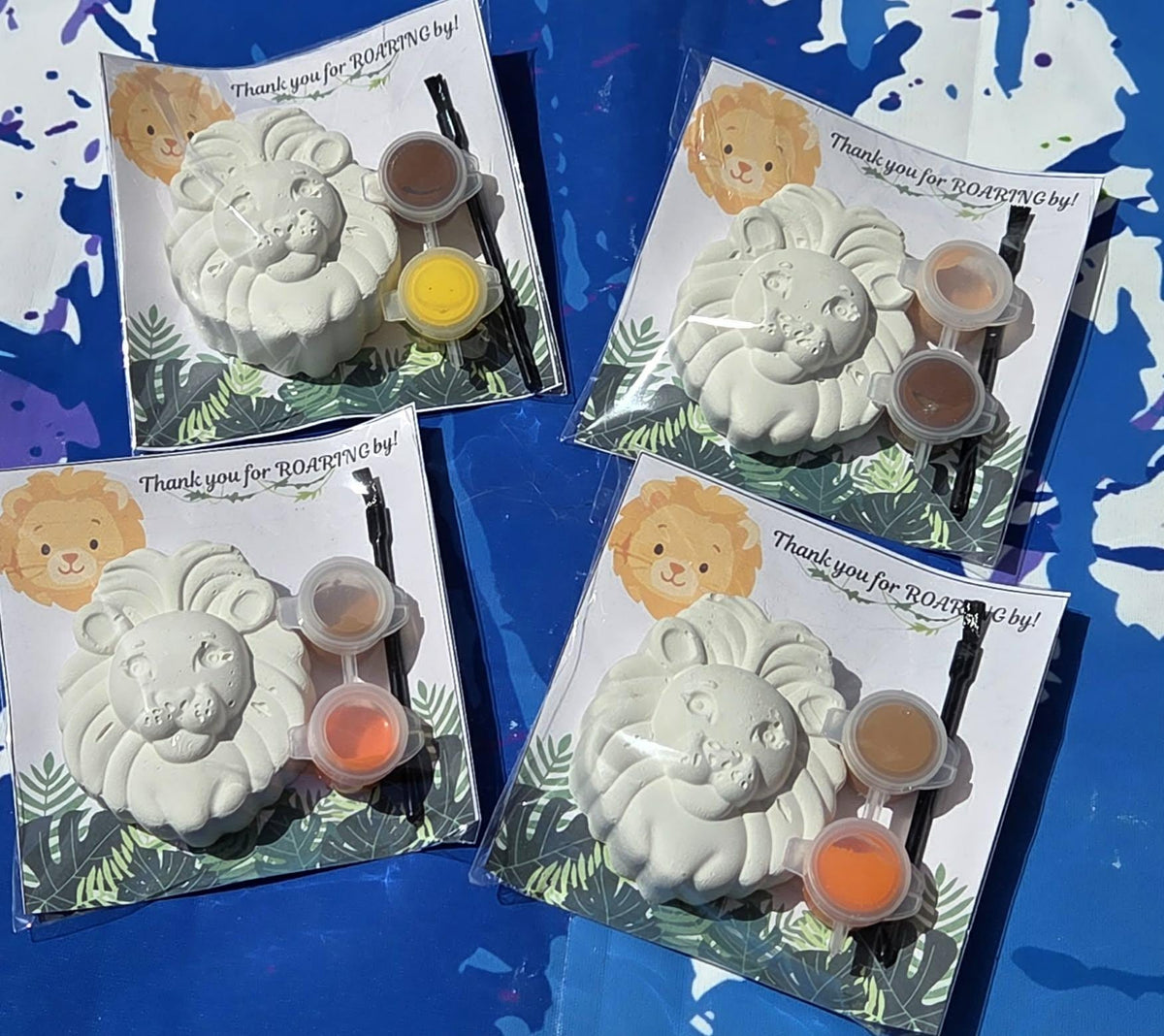 Lion Paint Kits for Kids | Safari Birthday Party Favors | Jungle Lion Party Favors | Non-Candy Goodie Bags | Creative Kids Activity