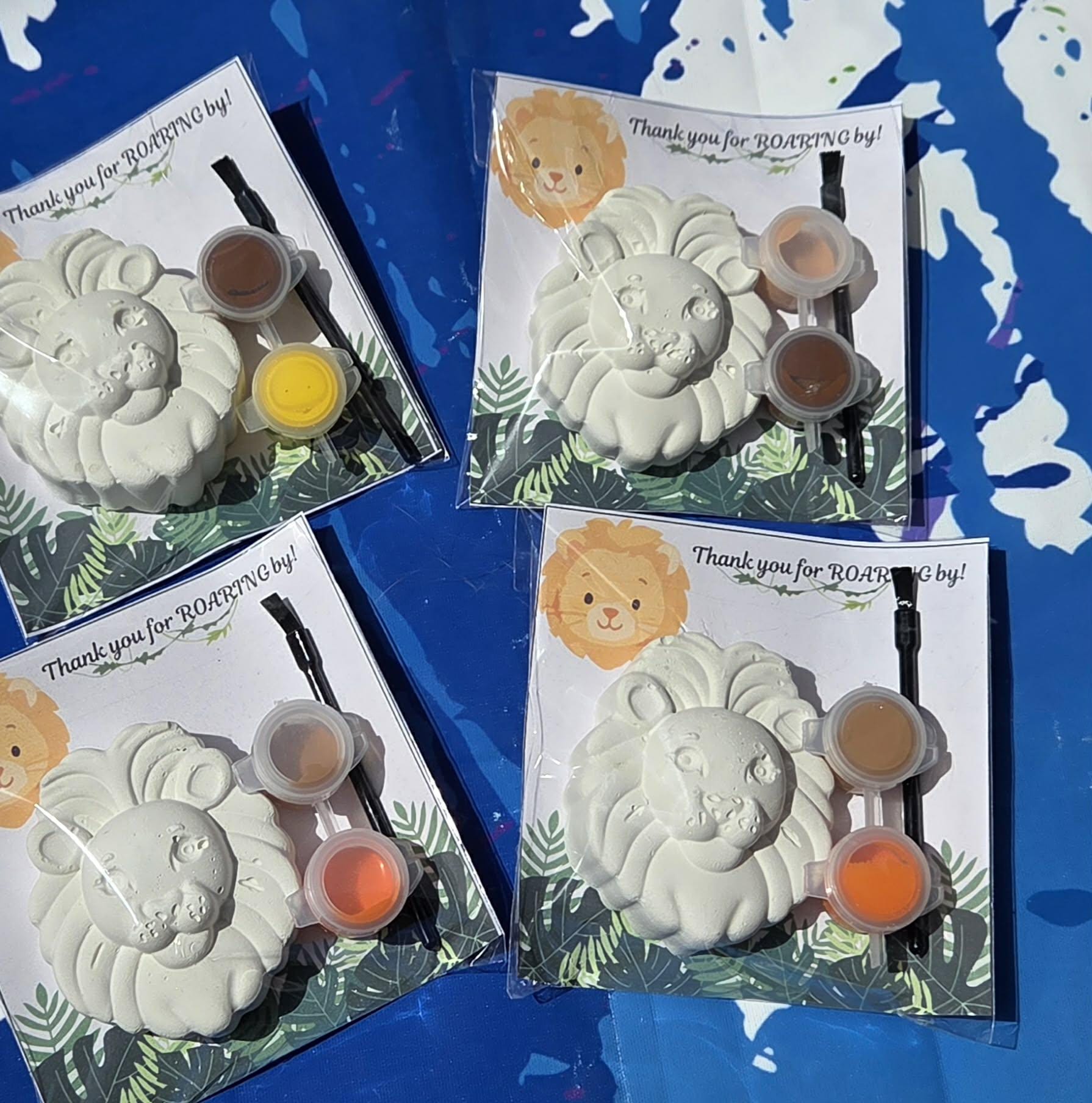 Lion Paint Kits for Kids | Safari Birthday Party Favors | Jungle Lion Party Favors | Non-Candy Goodie Bags | Creative Kids Activity