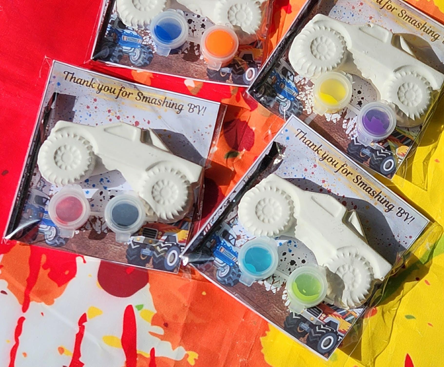 Monster Truck Paint Your Own Kit, Monster Truck Party Favor, DIY Kids Craft, Birthday Party Activity, Non Candy Gift