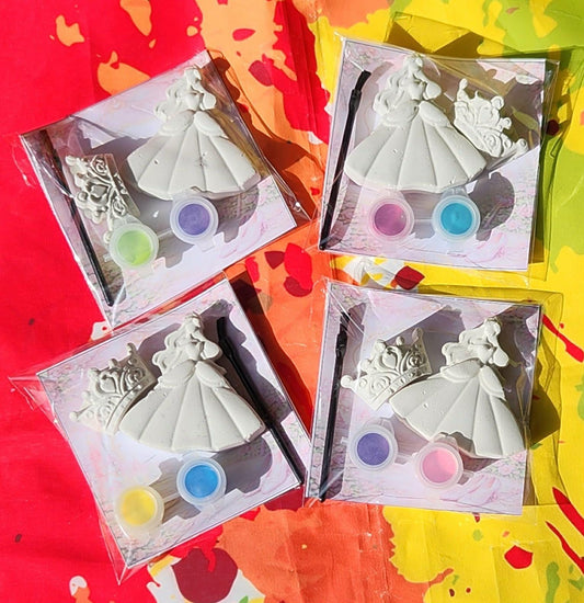 Princess Paint Kit Party Favor • Kids Royal Craft Activity • Plaster Painting Set with Crown • Birthday Goodie Bag Gift • Princess Theme