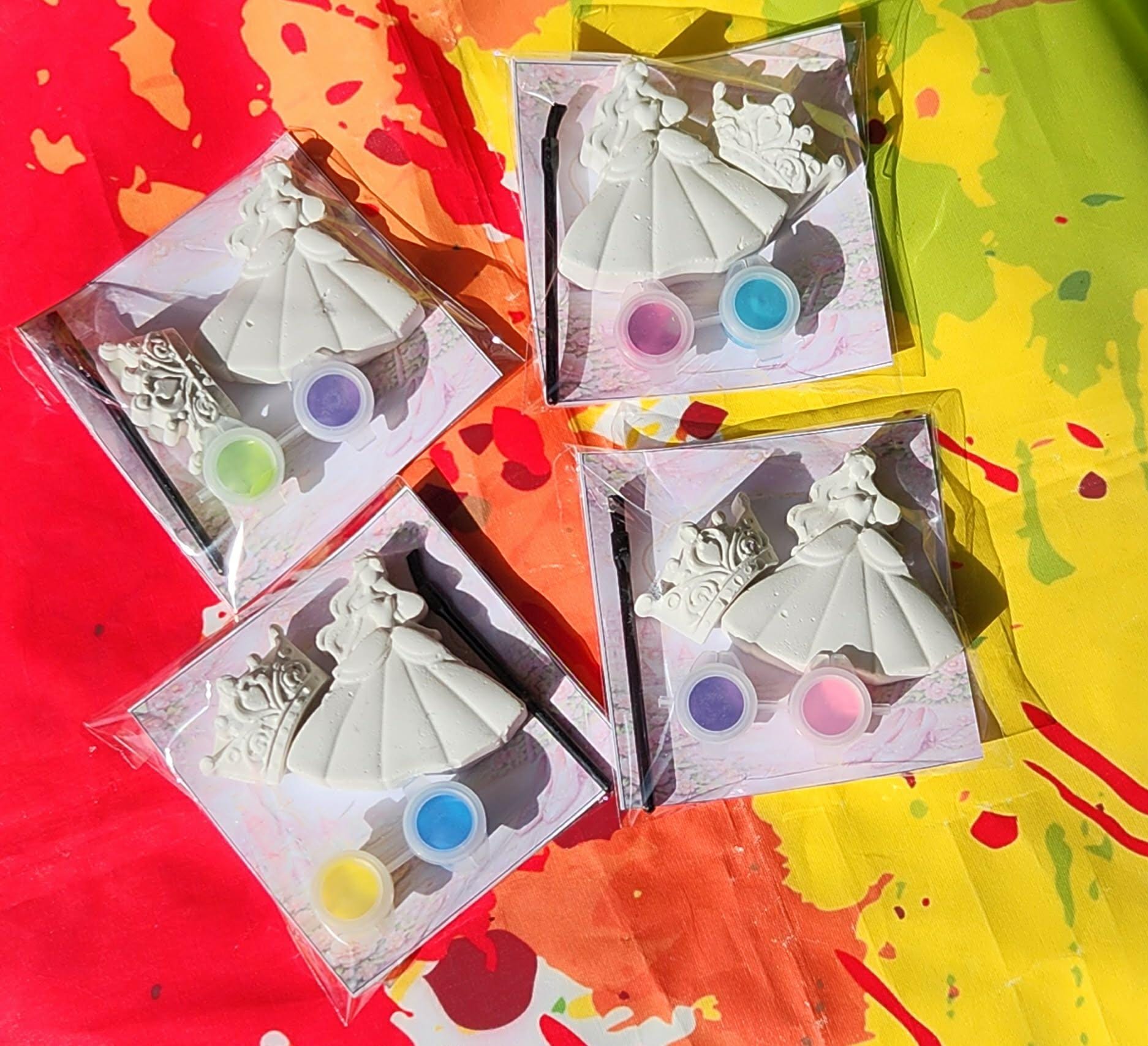 Princess Paint Kit Party Favor • Kids Royal Craft Activity • Plaster Painting Set with Crown • Birthday Goodie Bag Gift • Princess Theme