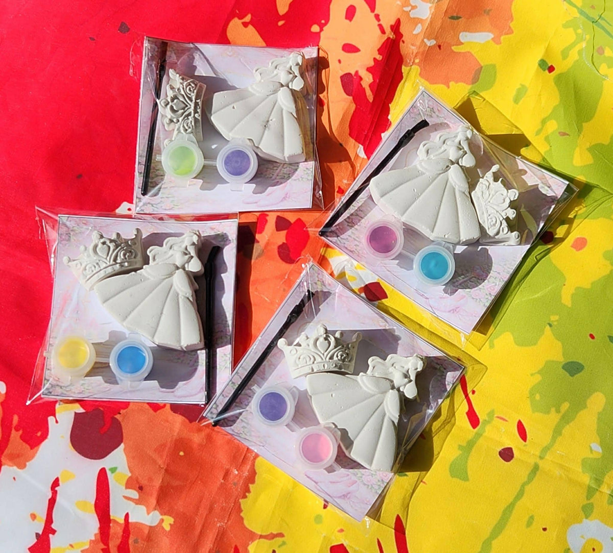 Princess Paint Kit Party Favor • Kids Royal Craft Activity • Plaster Painting Set with Crown • Birthday Goodie Bag Gift • Princess Theme