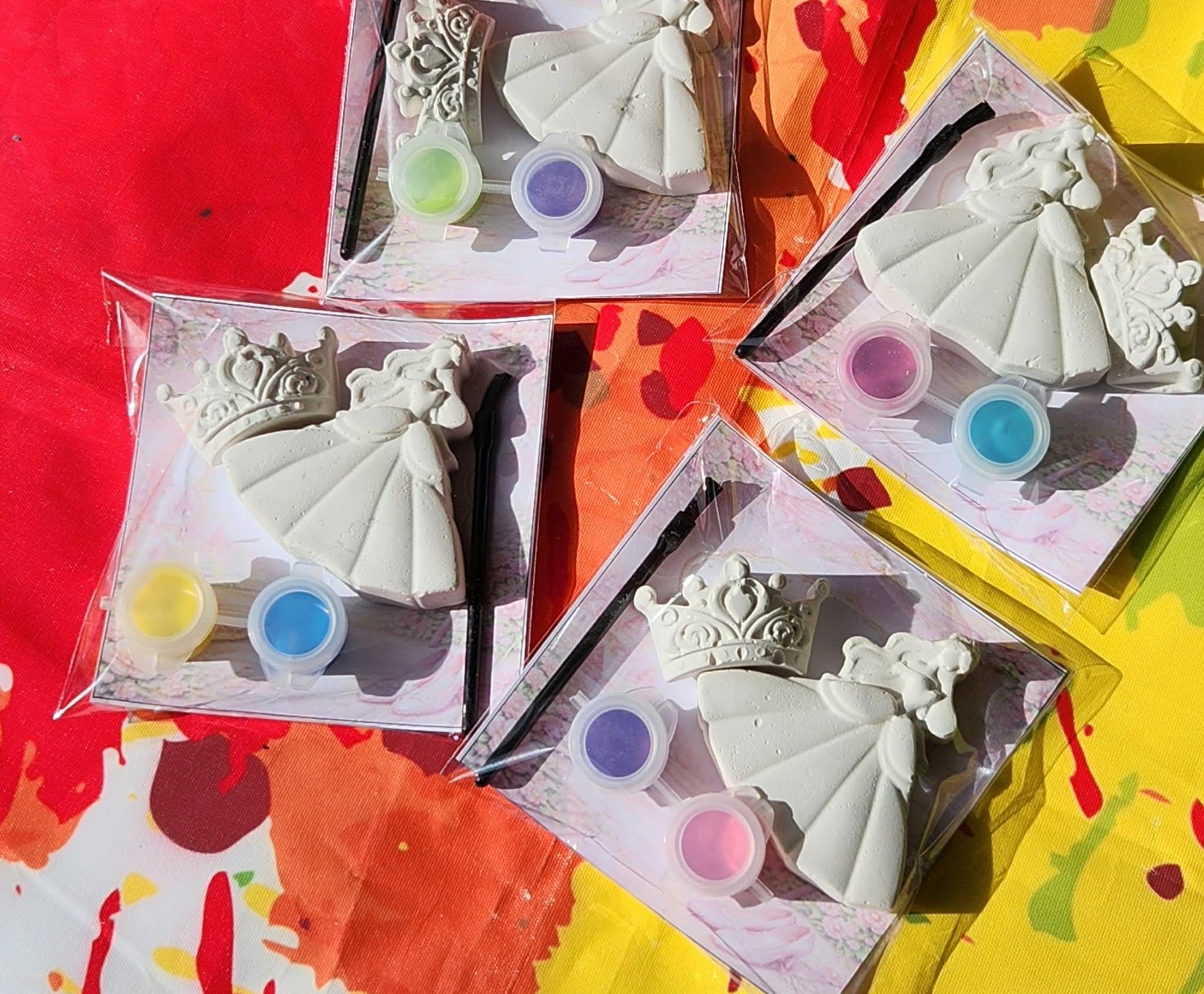 Princess Paint Kit Party Favor • Kids Royal Craft Activity • Plaster Painting Set with Crown • Birthday Goodie Bag Gift • Princess Theme