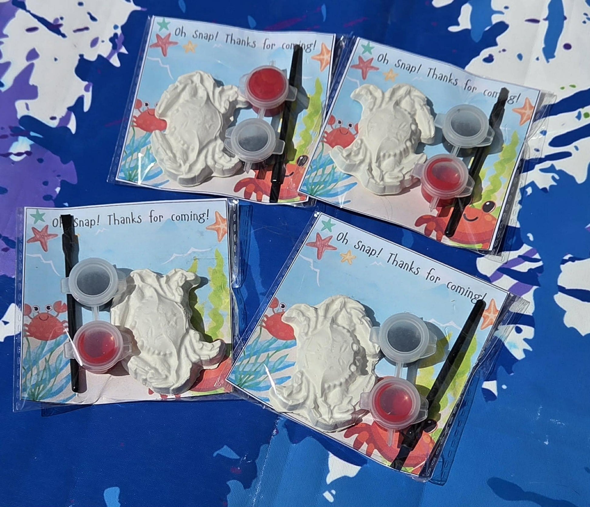 Crab Paint Your Own Kit, Beach Party Favor, Ocean Birthday Activity, Under the Sea Party Favor, DIY Kids Craft, Non Candy Gift