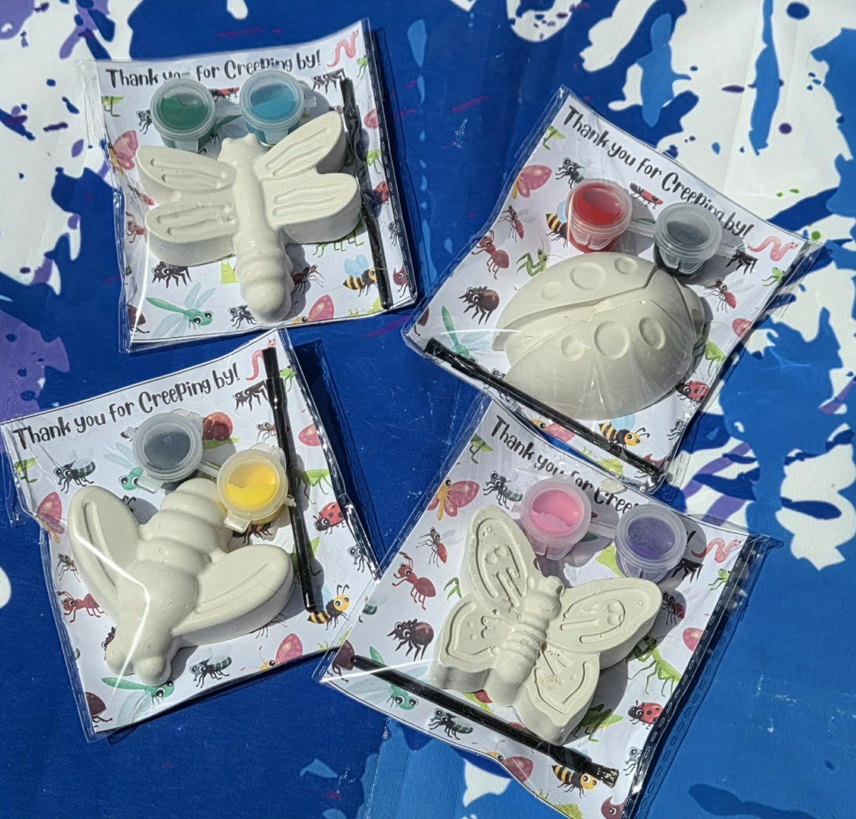 Bug Paint Kit Favor • Insect Kids Craft Activity • Spring Garden Birthday Gift • Ladybug Bee Butterfly Dragonfly Plaster Set • Classroom Art
