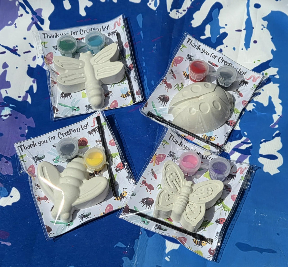 Bug Paint Kit Favor • Insect Kids Craft Activity • Spring Garden Birthday Gift • Ladybug Bee Butterfly Dragonfly Plaster Set • Classroom Art