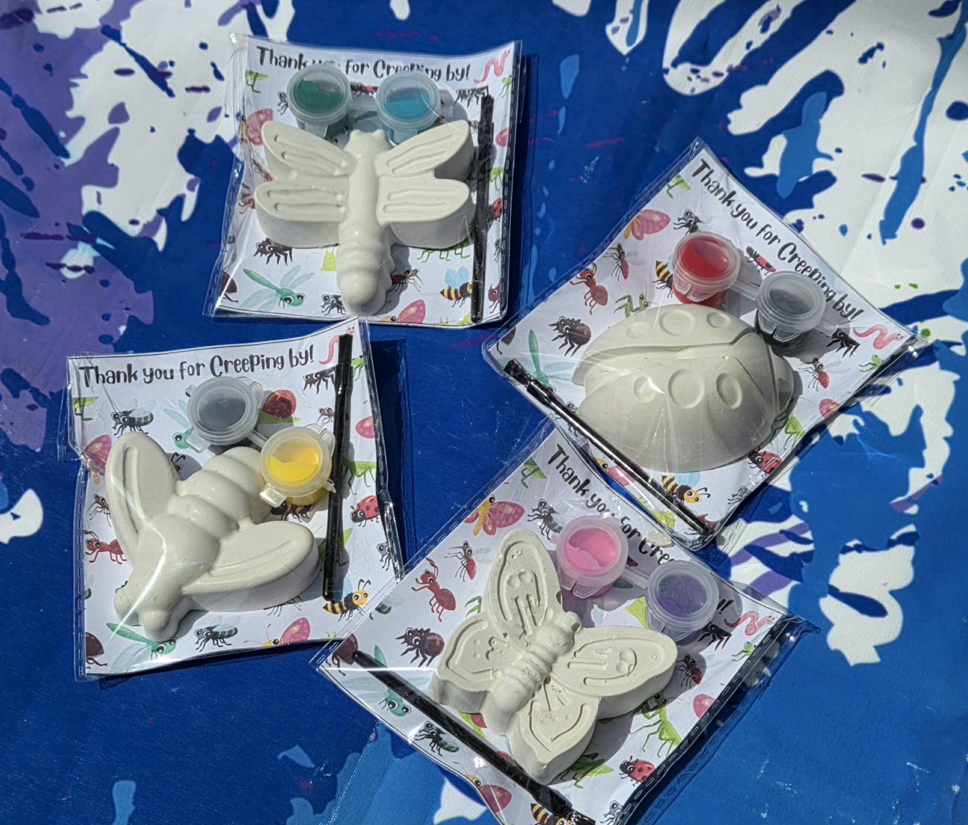 Bug Paint Kit Favor • Insect Kids Craft Activity • Spring Garden Birthday Gift • Ladybug Bee Butterfly Dragonfly Plaster Set • Classroom Art