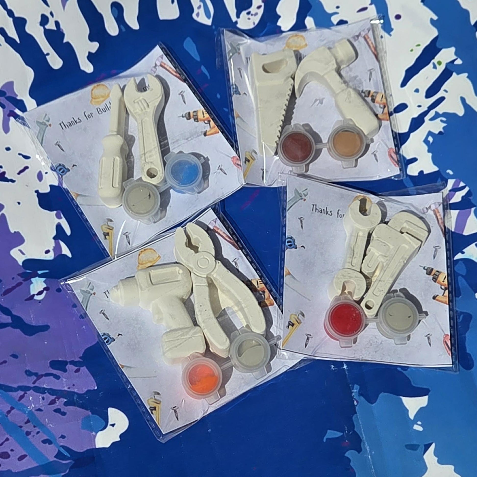 Construction Tool Paint Party Favor • Kids Builder Birthday • Toolbox Goodie Bag Gift • Plaster Painting Activity Set • Construction Theme