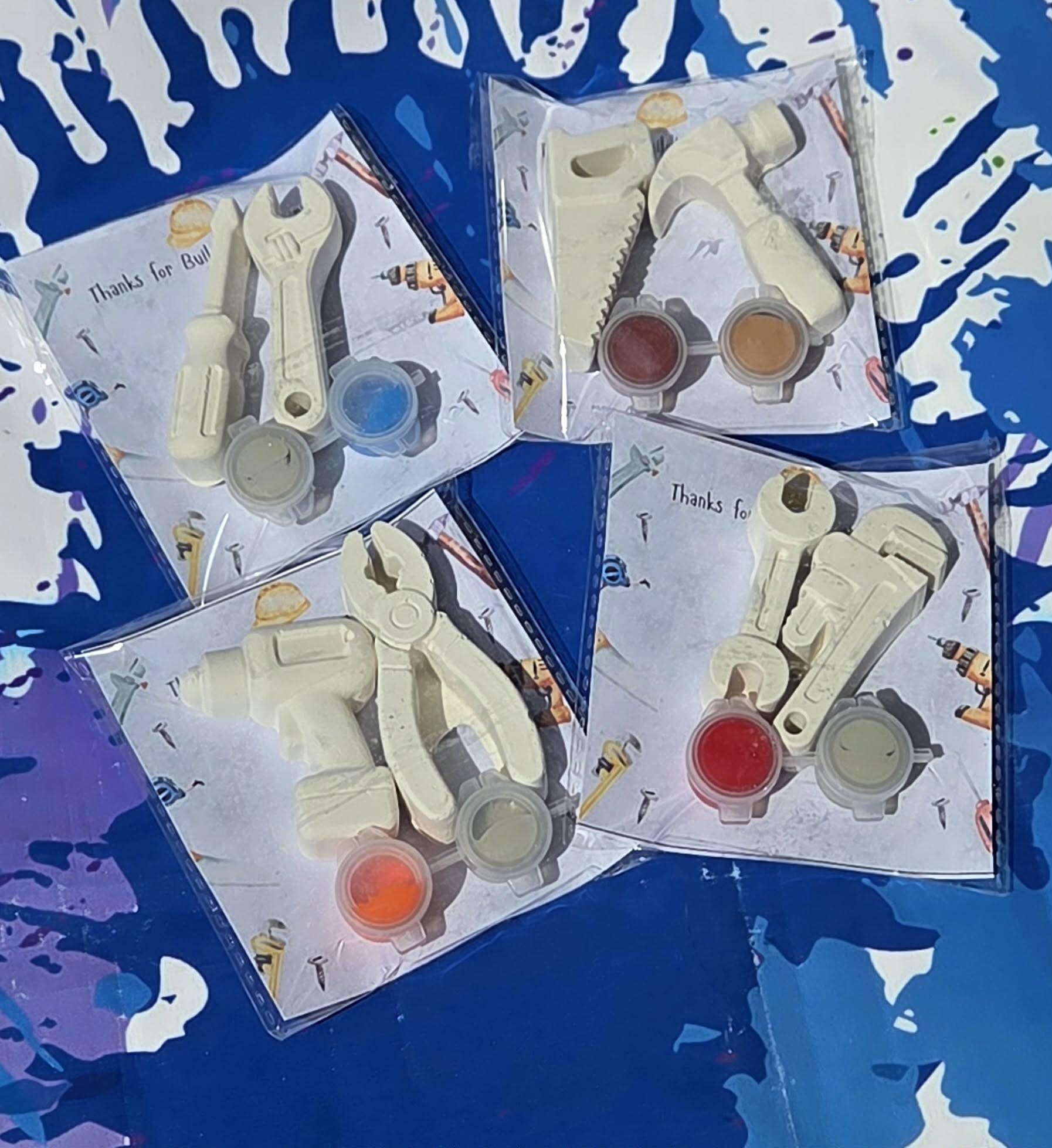Construction Tool Paint Party Favor • Kids Builder Birthday • Toolbox Goodie Bag Gift • Plaster Painting Activity Set • Construction Theme