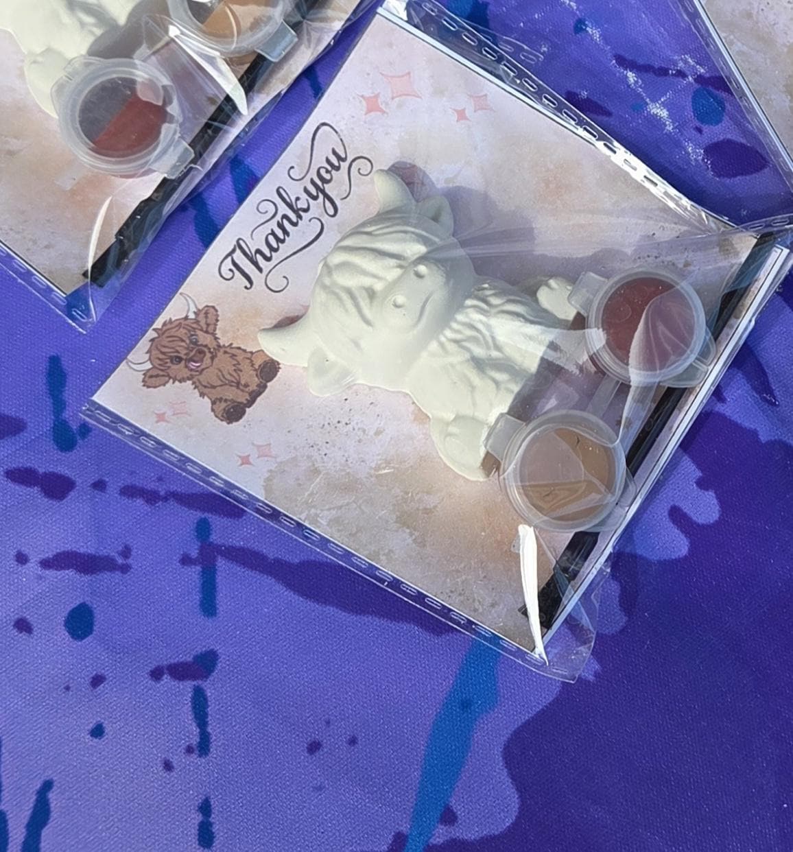 Mini Highland Cow Plaster Paint Kit for Kids – DIY Birthday Party Favor Craft, Cute Creative Activity for Events and Celebrations