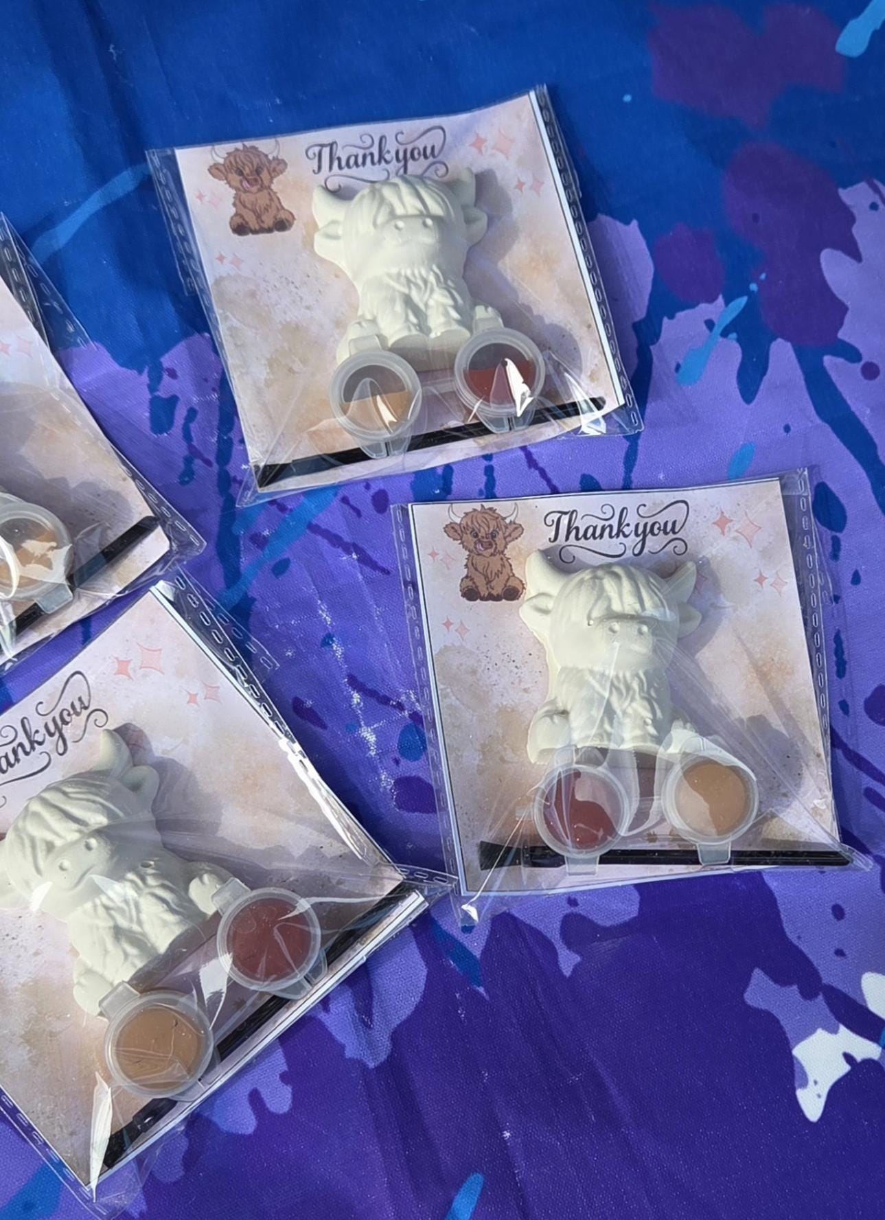 Mini Highland Cow Plaster Paint Kit for Kids – DIY Birthday Party Favor Craft, Cute Creative Activity for Events and Celebrations