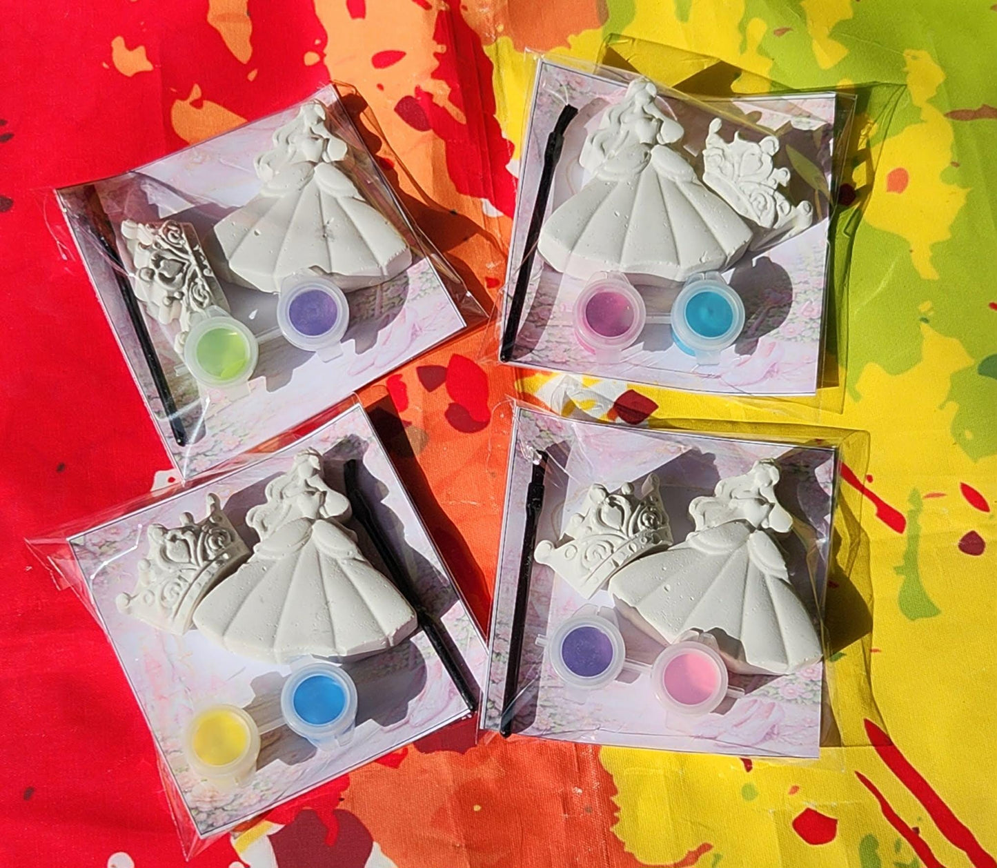 Princess Paint Kit Party Favor • Kids Royal Craft Activity • Plaster Painting Set with Crown • Birthday Goodie Bag Gift • Princess Theme