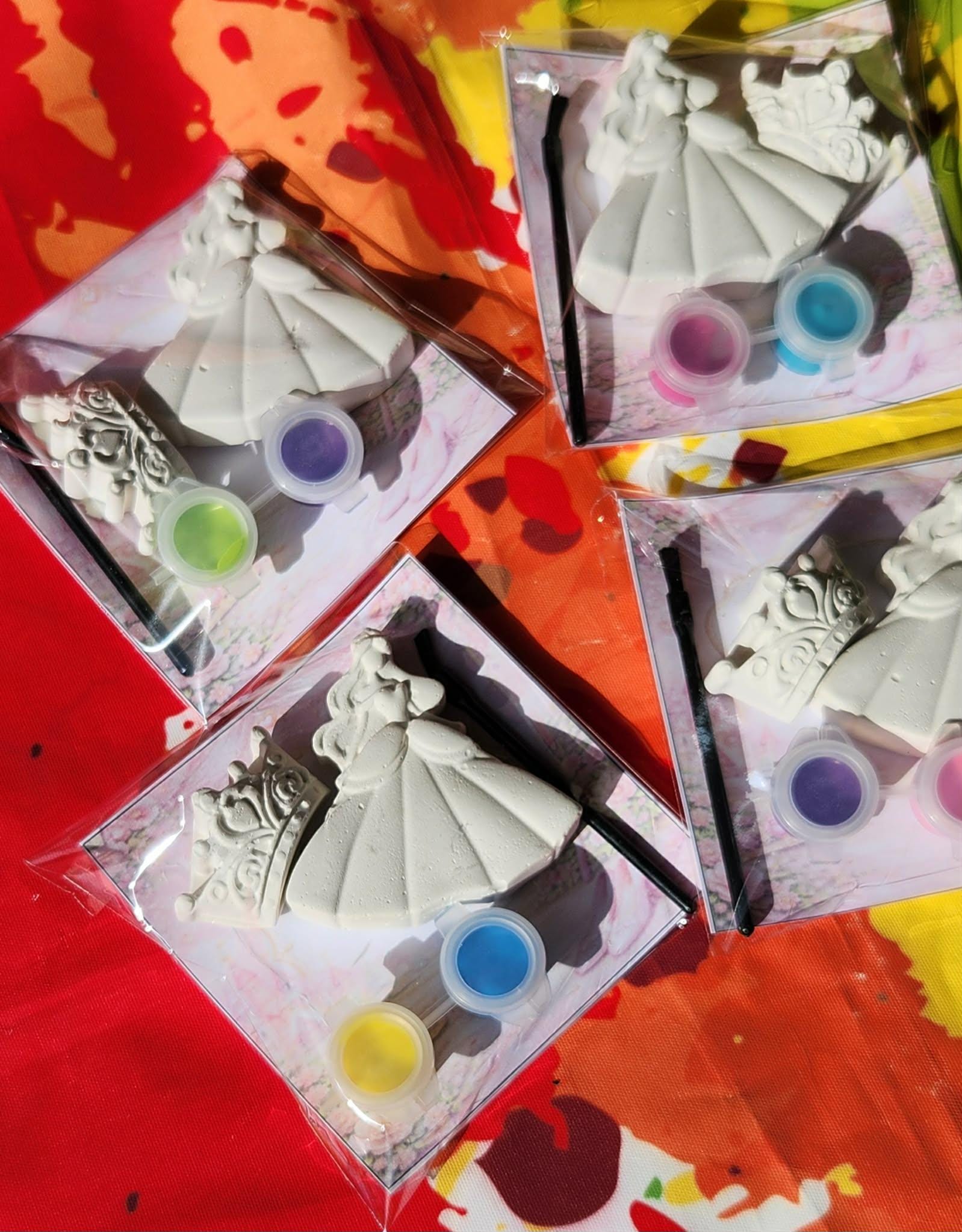 Princess Paint Kit Party Favor • Kids Royal Craft Activity • Plaster Painting Set with Crown • Birthday Goodie Bag Gift • Princess Theme