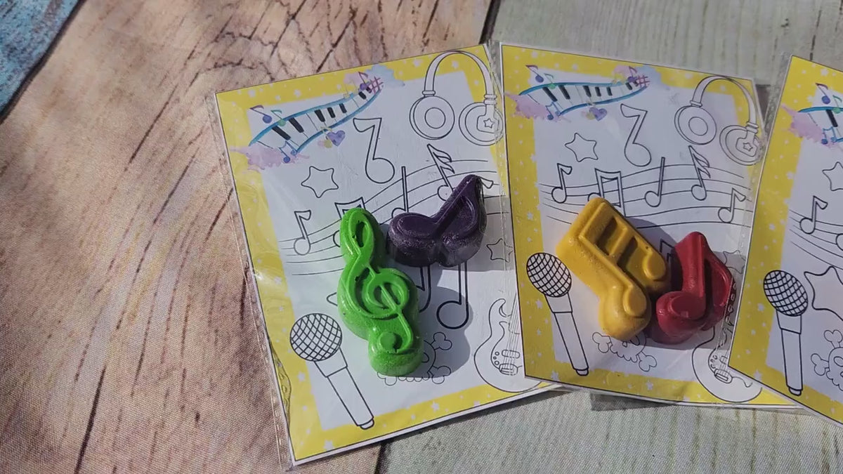 Music Themed Crayons l Coloring Kits l Kids Party Favors l Party gifts l Goodie Bag Favors l Music Note Crayons l Kids Gift l School Handout