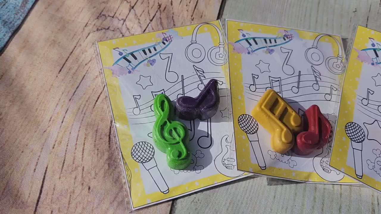 Music Themed Crayons l Coloring Kits l Kids Party Favors l Party gifts l Goodie Bag Favors l Music Note Crayons l Kids Gift l School Handout