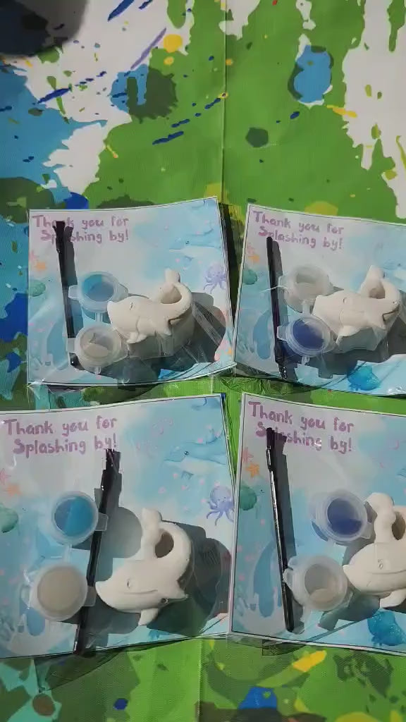 Dolphin Paint Kit Party Favors for Kids - Perfect for Birthdays and Events, Non-Toxic Paints Included - Party Bags
