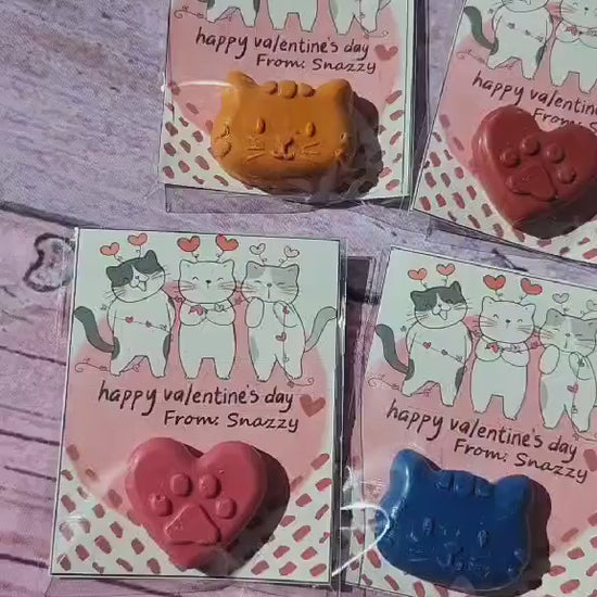 Cat Valentine’s Day Cards with Cat Crayons | Personalized Kids Valentines | Girl Valentine Cards | Classroom Valentines
