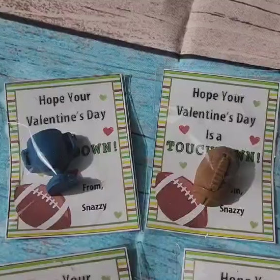 Personalized Football Valentine's Day Cards with Handmade Crayon