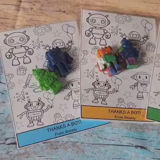 Robot Crayons, Party Favors, Customizable & Fun Coloring Gift!