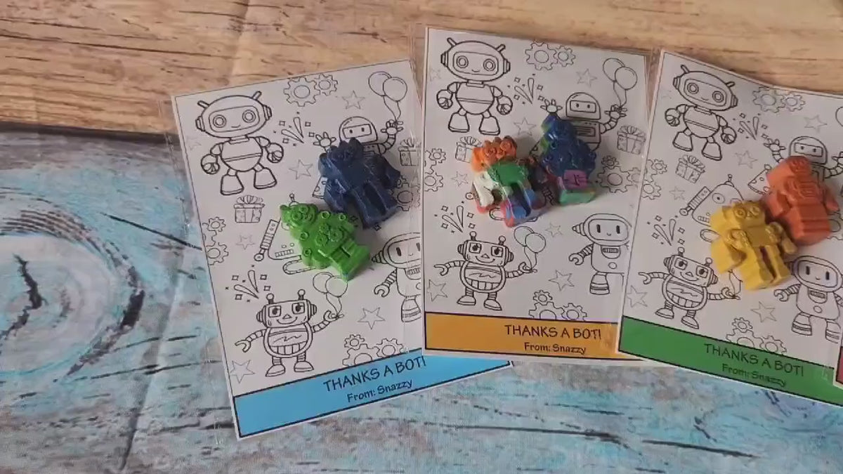 Robot Crayons, Party Favors, Customizable & Fun Coloring Gift!