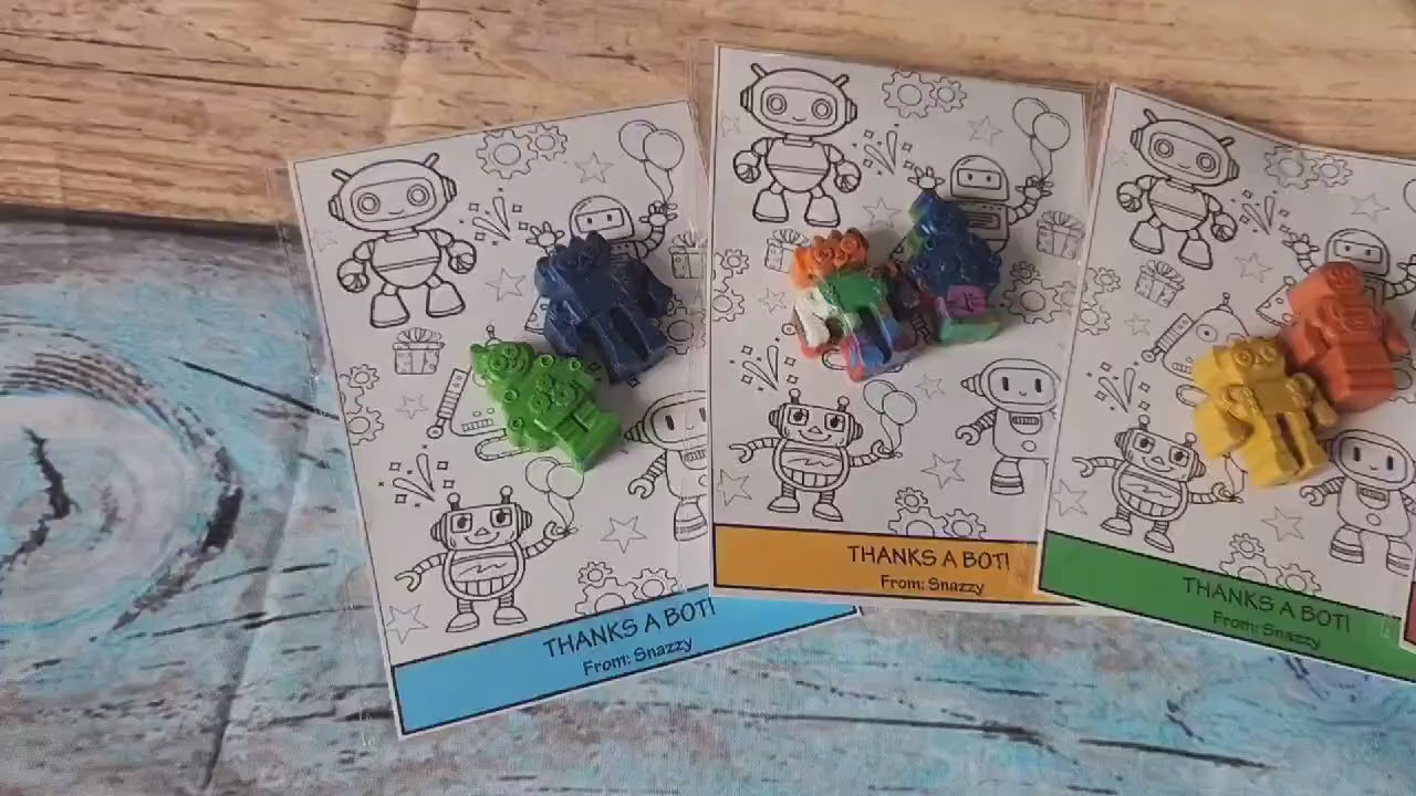 Robot Crayons, Party Favors, Customizable & Fun Coloring Gift!
