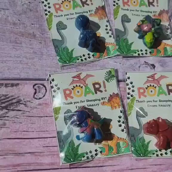 Dinosaur Mini Party Favors | Dinosaur Crayons | Boy Dino Birthday | Kids Party Favor Kits | Classroom Handouts