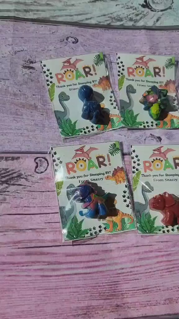 Dinosaur Mini Party Favors | Dinosaur Crayons | Boy Dino Birthday | Kids Party Favor Kits | Classroom Handouts